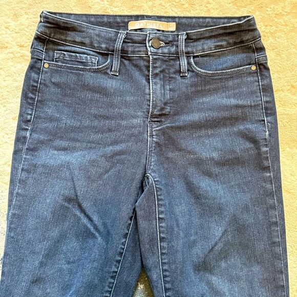 Athleta Sculptek Skinny Jeans Overdye Wash Dark Blue Denim Size 4 T Tall Long - Picture 3 of 9